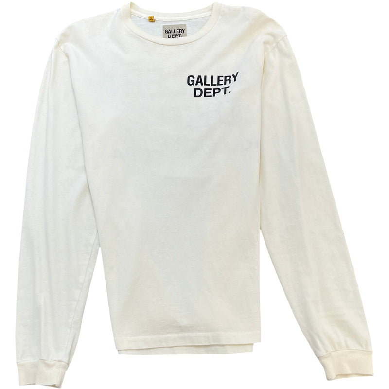 Men's French Logo Long Sleeve T-Shirt Cream Size M