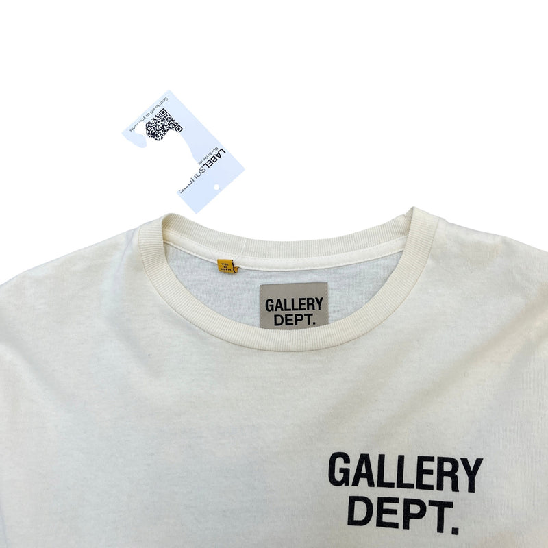 Men's French Logo Long Sleeve T-Shirt Cream Size M