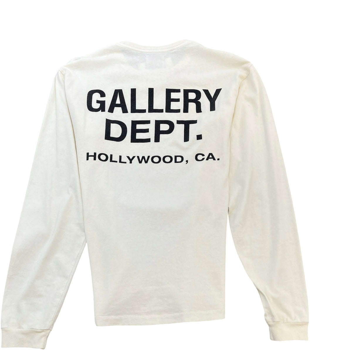Men's French Logo Long Sleeve T-Shirt Cream Size M - Photo 2