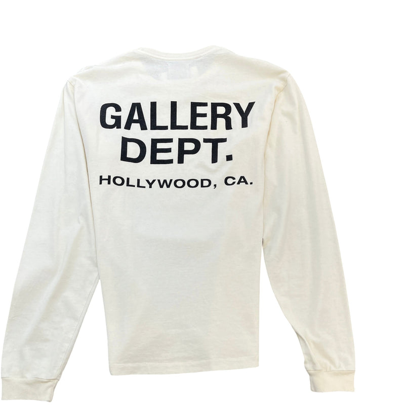 Men's French Logo Long Sleeve T-Shirt Cream Size M