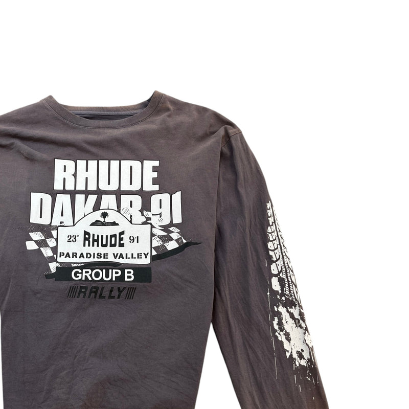 Men's Dakar 91 Logo Long Sleeve T-Shirt Grey Size S