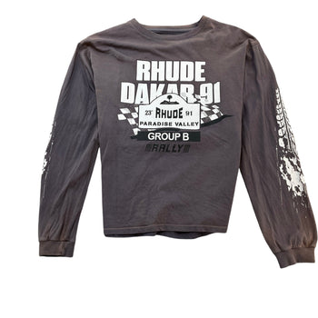 Men's Dakar 91 Logo Long Sleeve T-Shirt Grey Size S