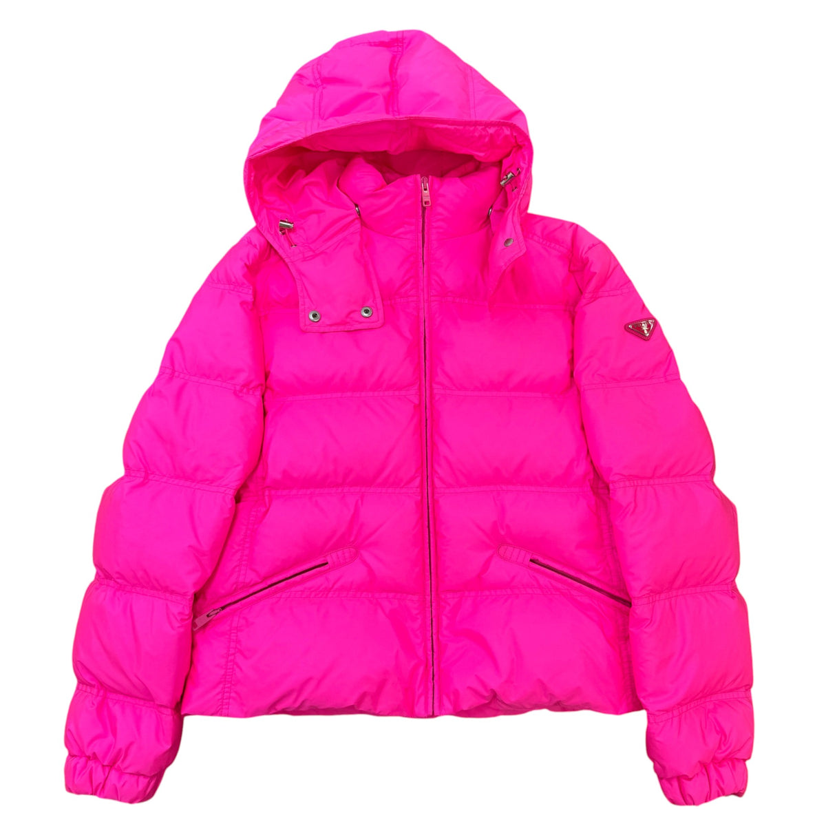 Women's Plaque Logo Down Jacket Pink Size XL / UK 14 - Photo 1