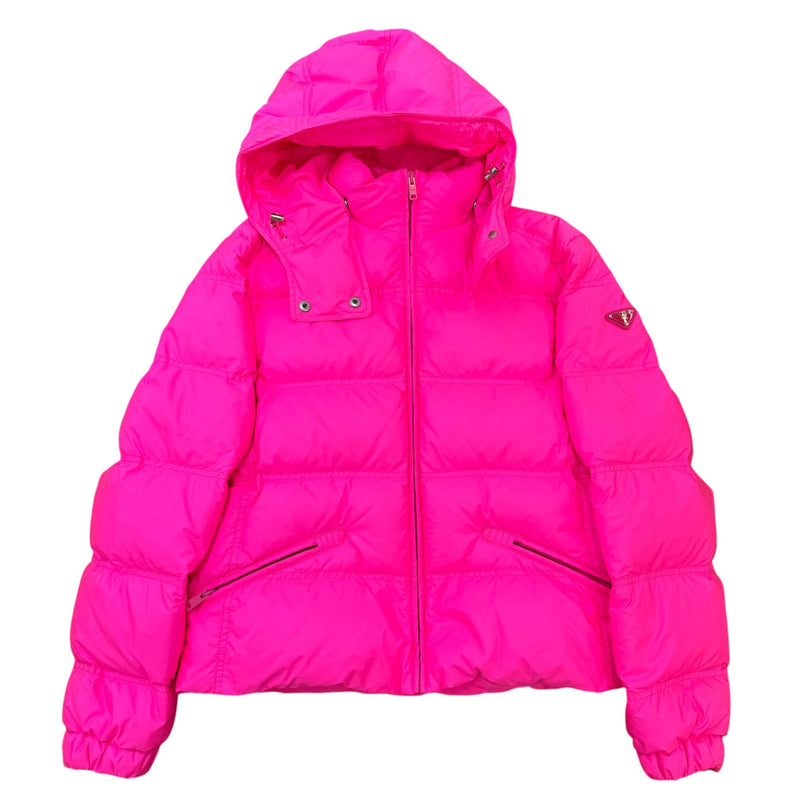 Women's Plaque Logo Down Jacket Pink Size XL / UK 14