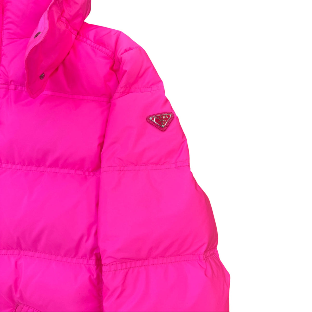 Women's Plaque Logo Down Jacket Pink Size XL / UK 14 - Photo 4
