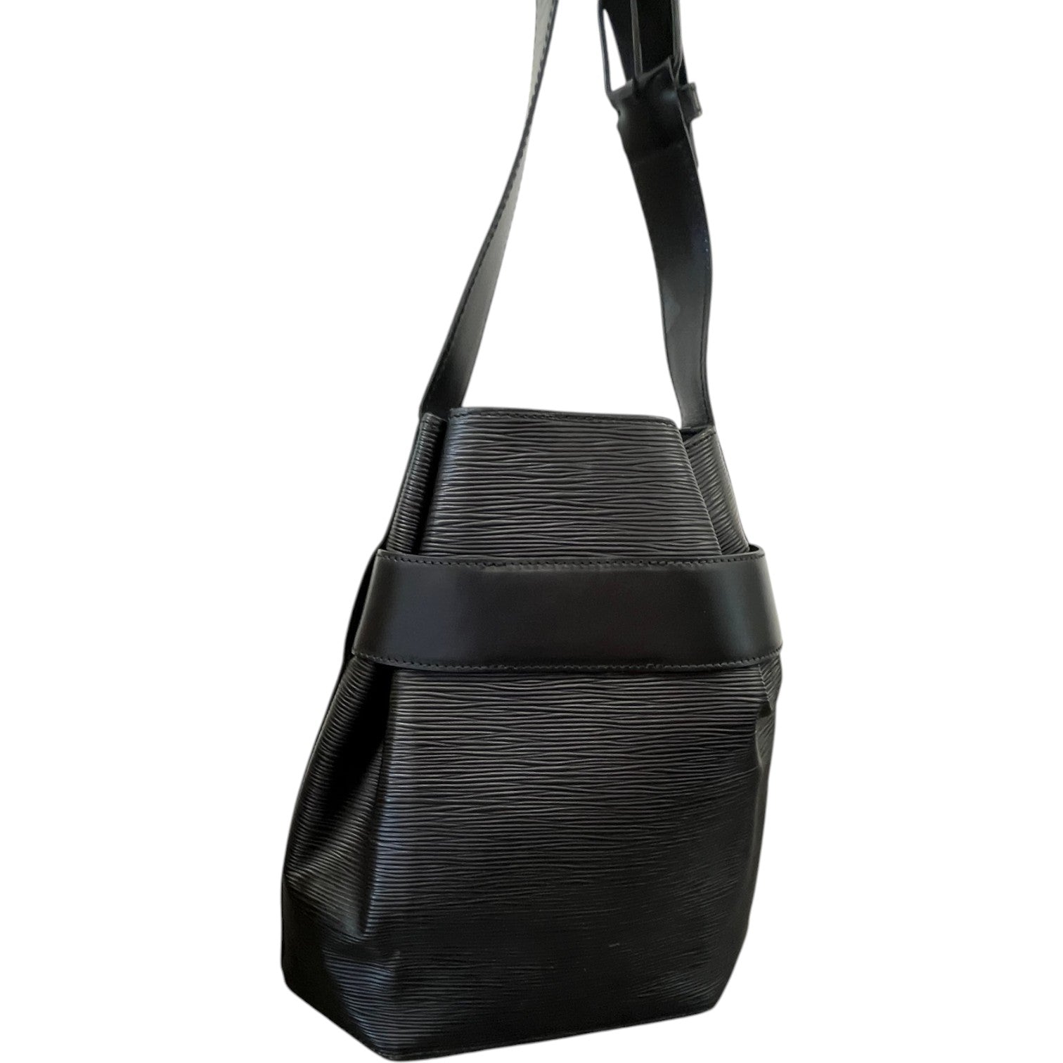 Women's Epi Sac D'Epaule Bucket Bag Black - Photo 8