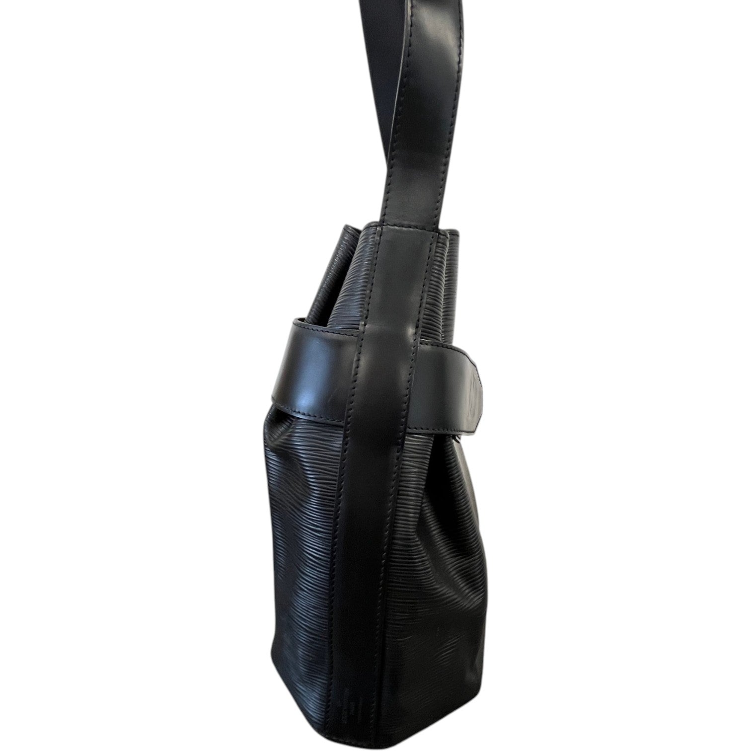 Women's Epi Sac D'Epaule Bucket Bag Black - Photo 7