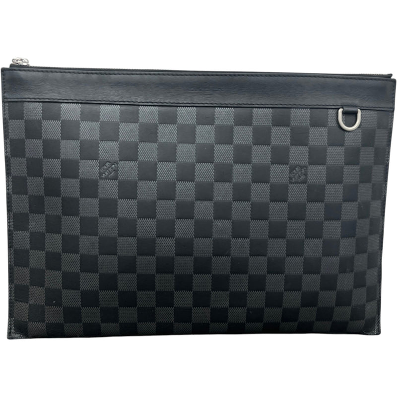 Men's Damier Graphite Voyage MM Pouch Black
