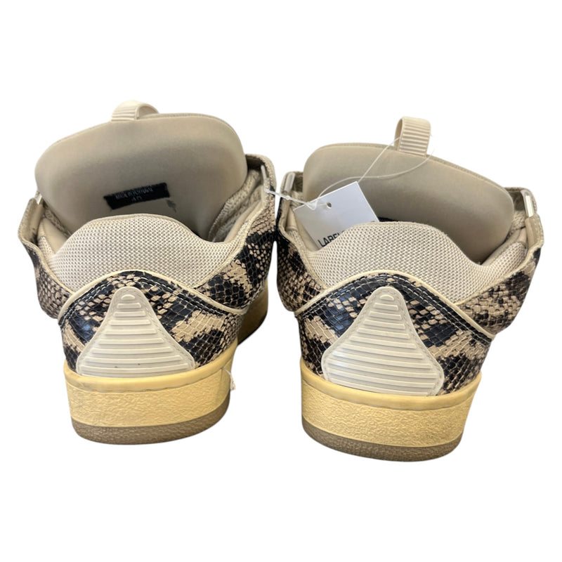Men's Curb Python Print Low Trainers Beige Size UK 6 / EU 40