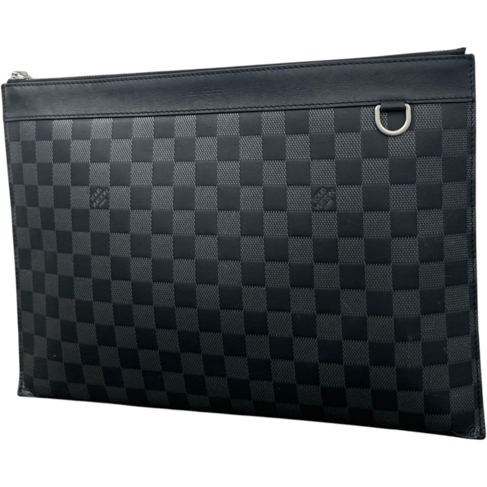 Men's Damier Graphite Voyage MM Pouch Black - Photo 4