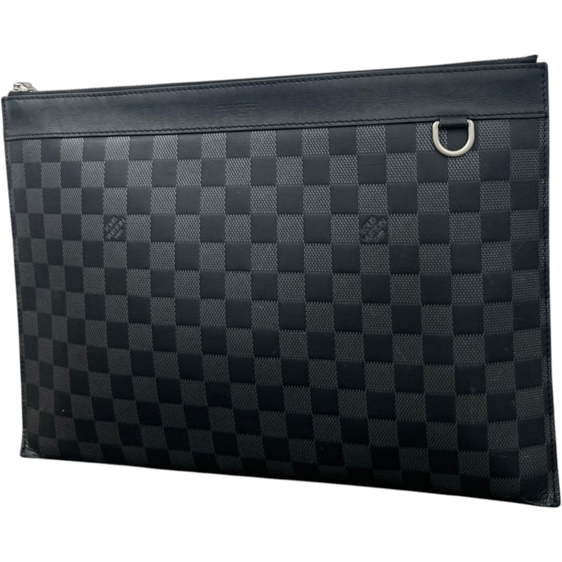 Men's Damier Graphite Voyage MM Pouch Black