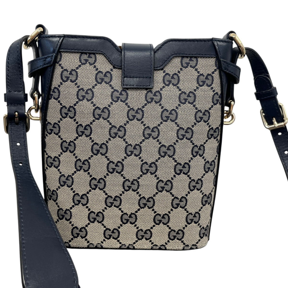 Women's GG Supreme Bucket Crossbody Bag Navy - Photo 3