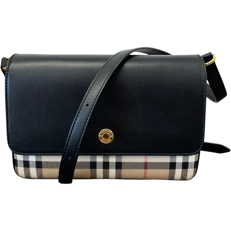 Women's Check Hampshire Crossbody Bag Black
