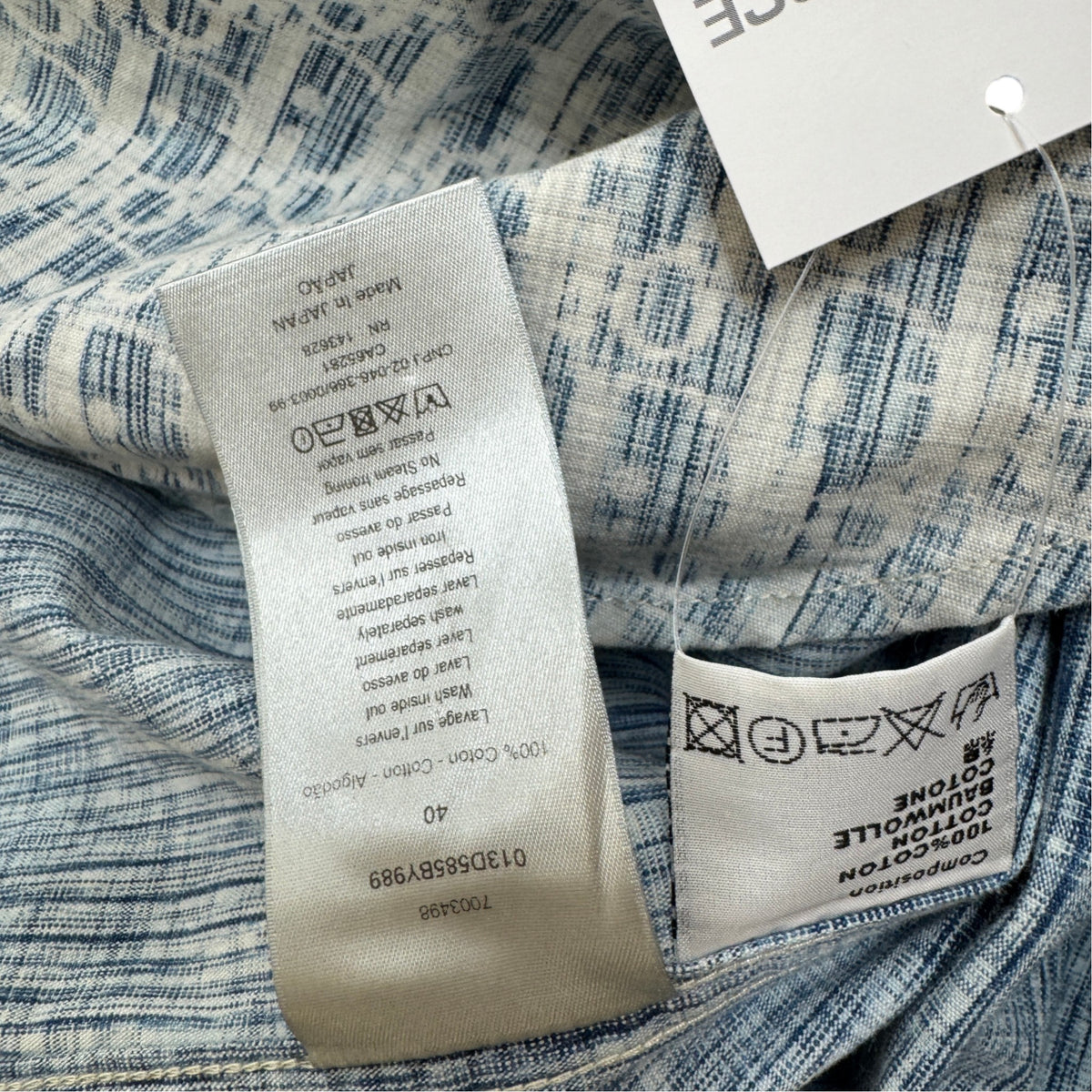Men's Oblique Long Sleeve Shirt Blue Size M - Photo 6