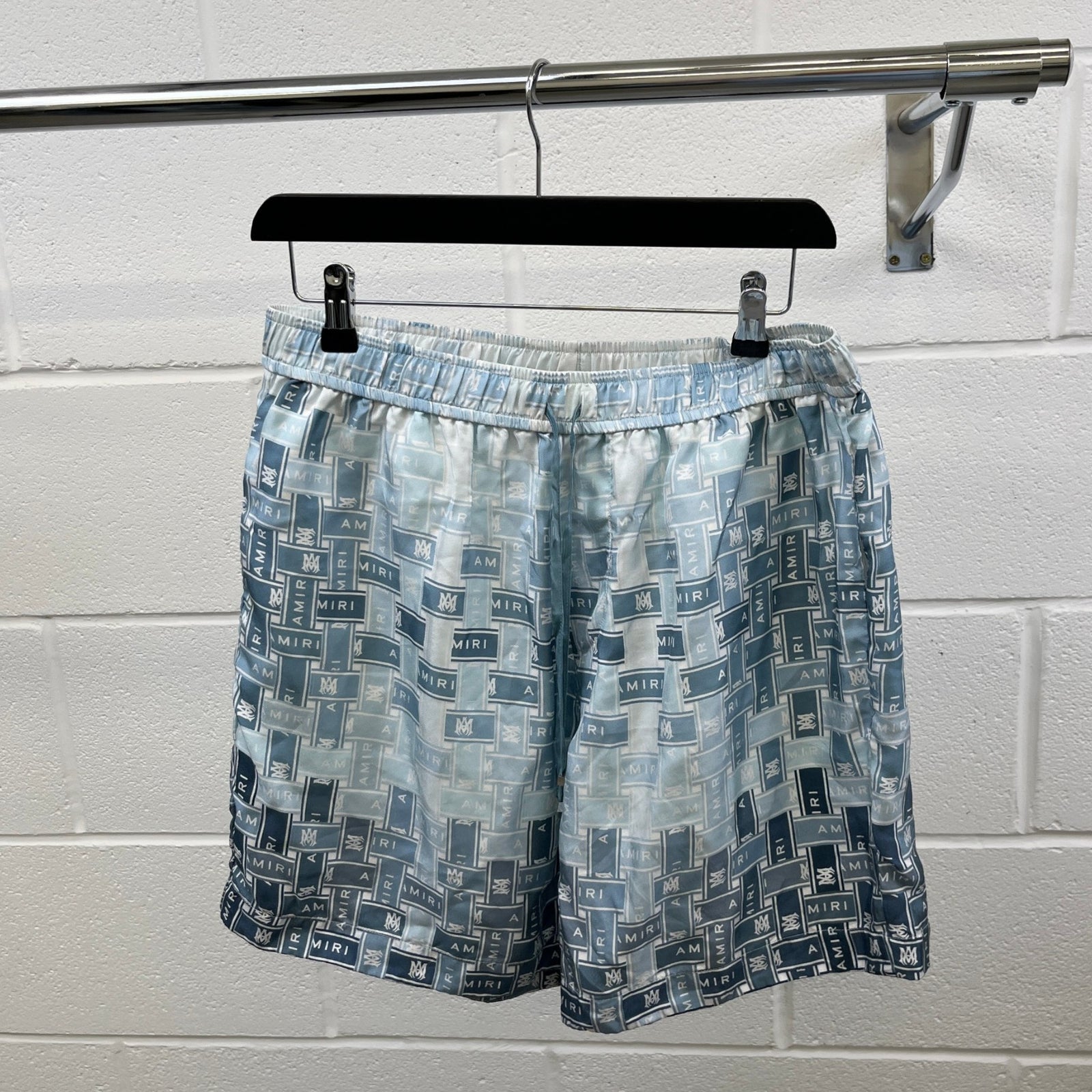 Men's Gradient Tape Shorts Blue Size Waist 34" - Photo 8