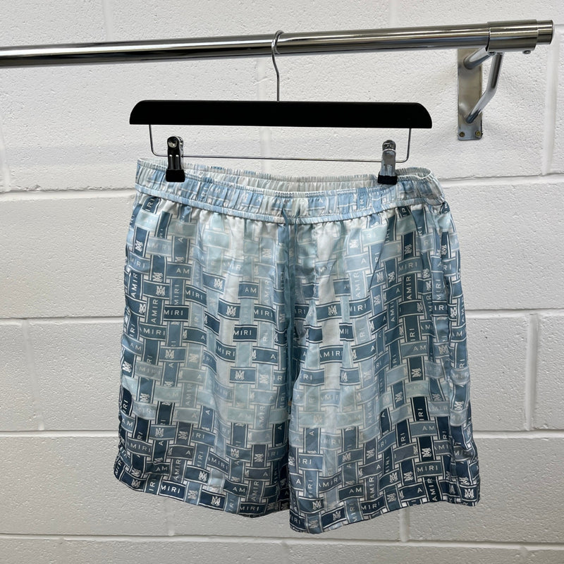 Men's Gradient Tape Shorts Blue Size Waist 34"