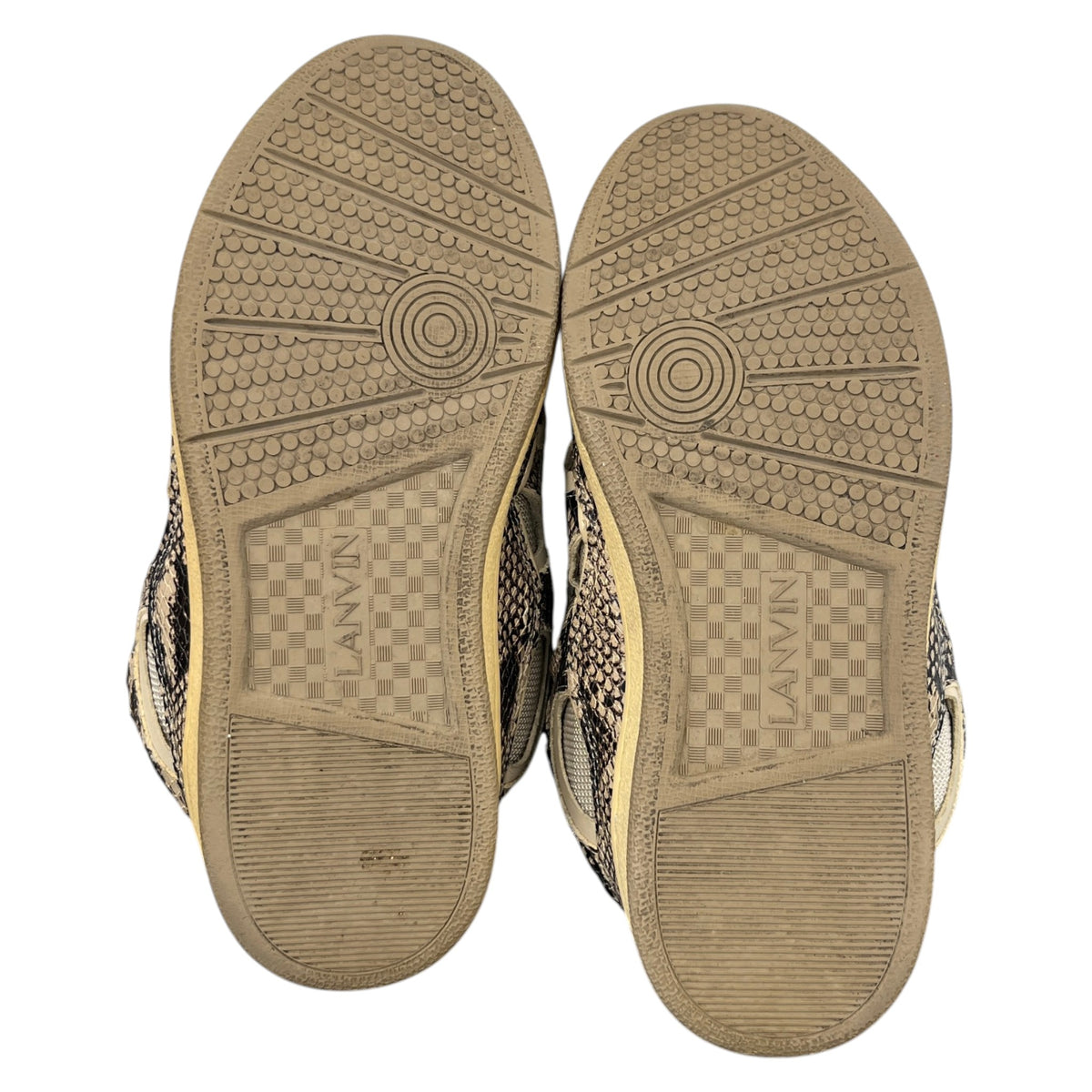 Men's Curb Python Print Low Trainers Beige Size UK 6 / EU 40 - Photo 11
