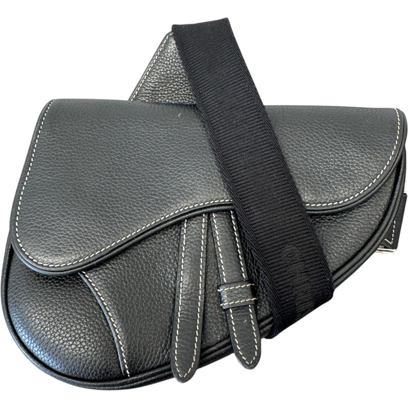 Men's Saddle Messenger Bag Black