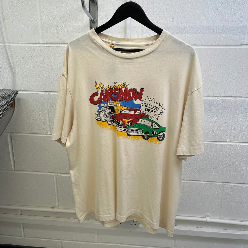 Men's Venice Car Show T-Shirt Cream Size XL