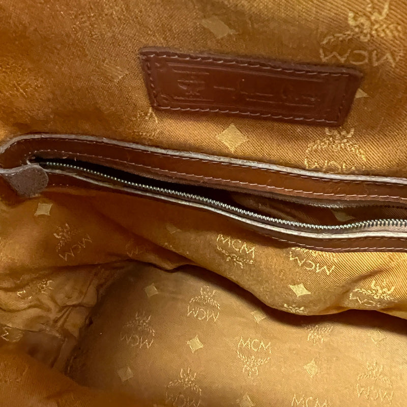 Women's Visetos Monogram Drawstring Bucket Crossbody Bag Brown