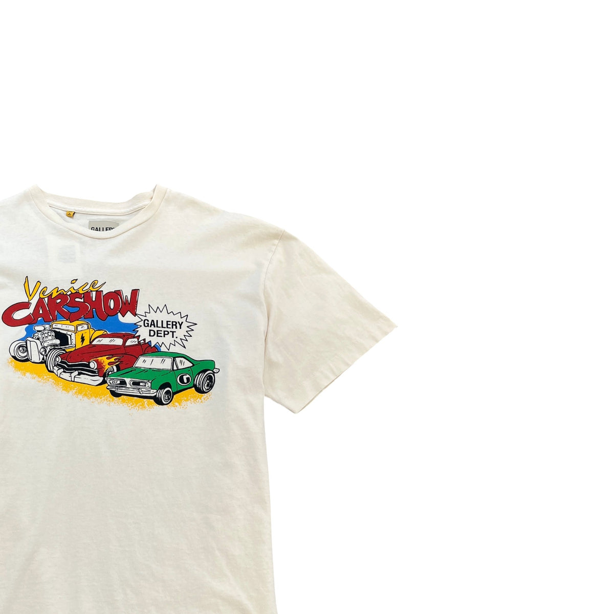 Men's Venice Car Show T-Shirt Cream Size XL - Photo 3