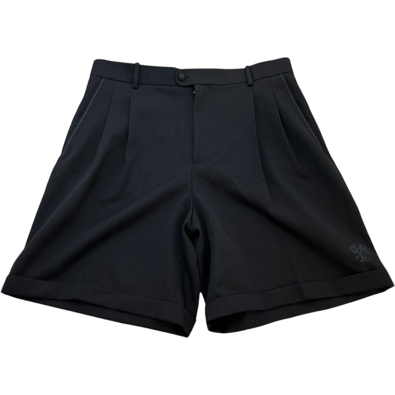 Men's Lv Flower Embroidered Shorts Black Size XL / W36