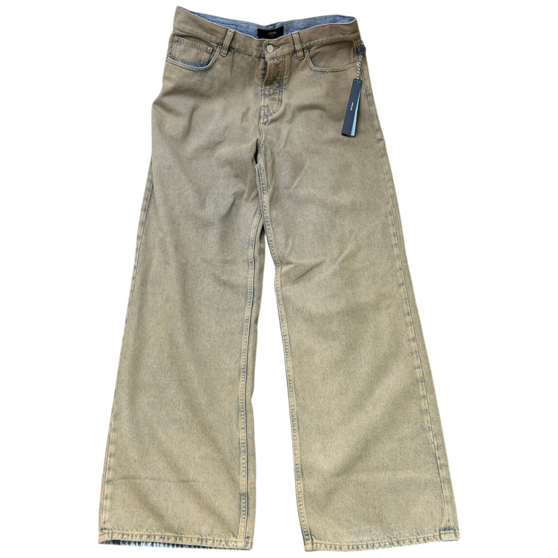 Men's Washed Baggy Jeans Blue Size Waist 32"