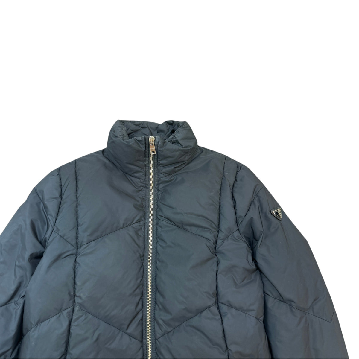 Women's Plaque Logo Down Jacket Navy Size S / UK 8 - Photo 3