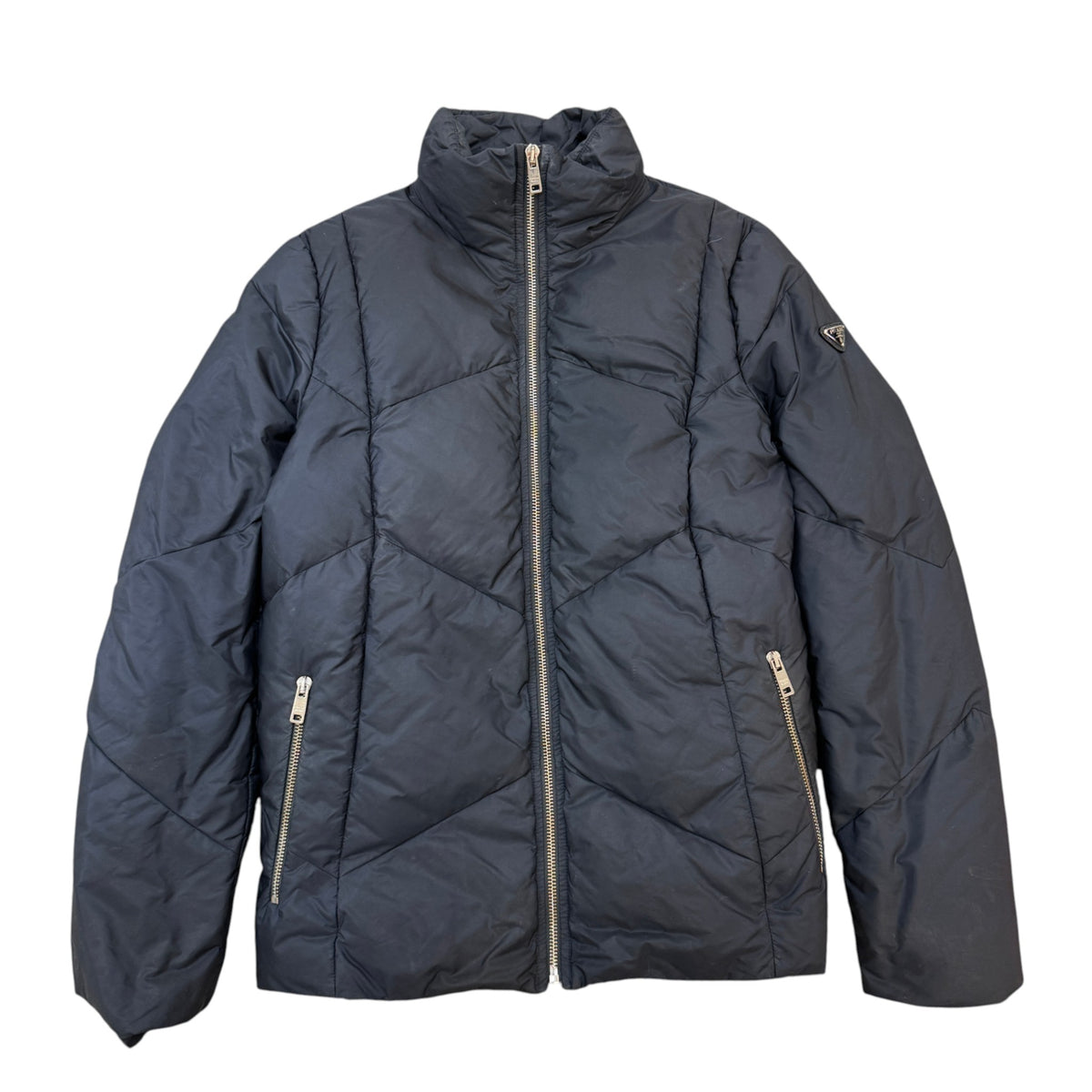 Women's Plaque Logo Down Jacket Navy Size S / UK 8 - Photo 1