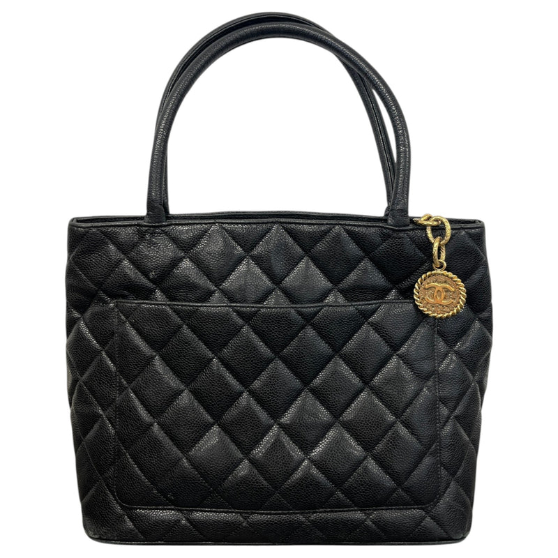 Women's Medallion Tote Handbag Black