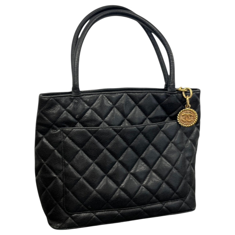 Women's Medallion Tote Handbag Black