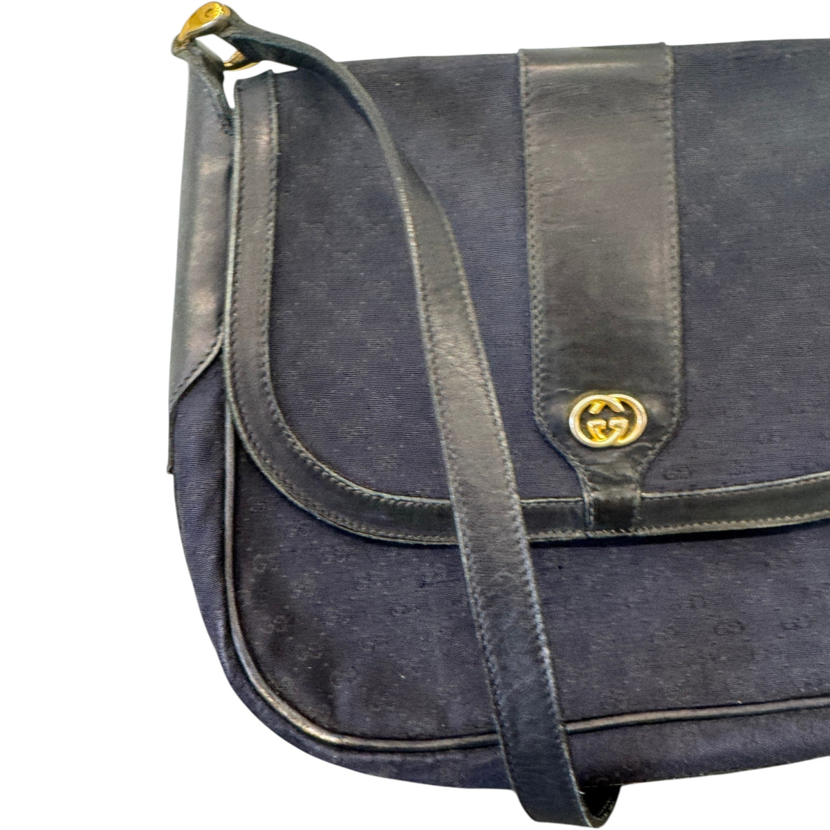 Women's Vintage GG Crossbody Bag Navy - Photo 5
