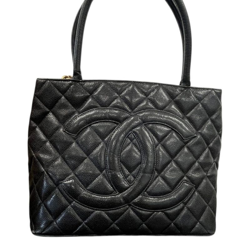 Women's Medallion Tote Handbag Black