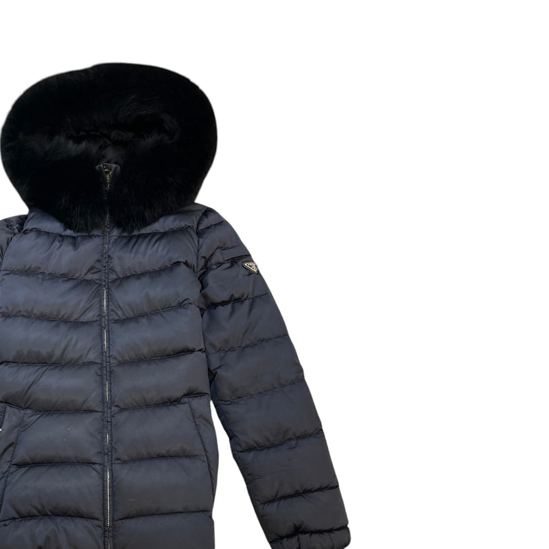 Women's Plaque Logo Down Jacket Navy Size L / UK 12