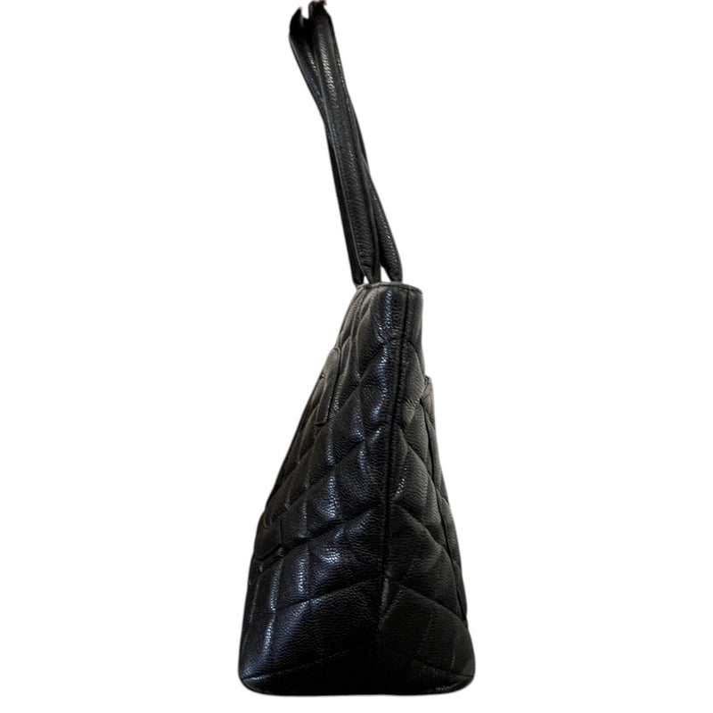 Women's Medallion Tote Handbag Black