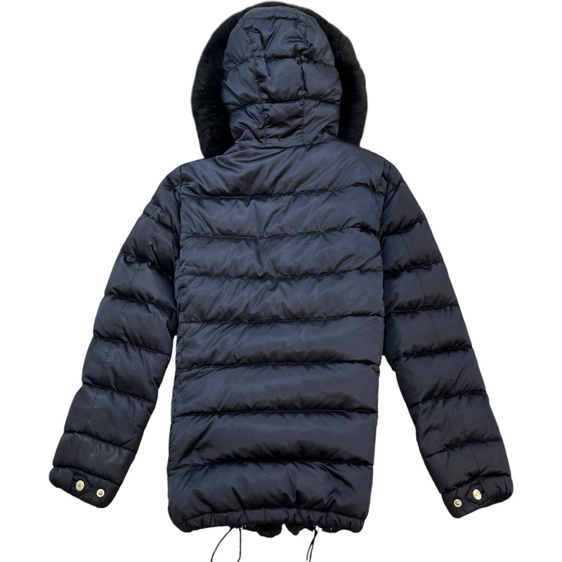 Women's Plaque Logo Down Jacket Navy Size L / UK 12
