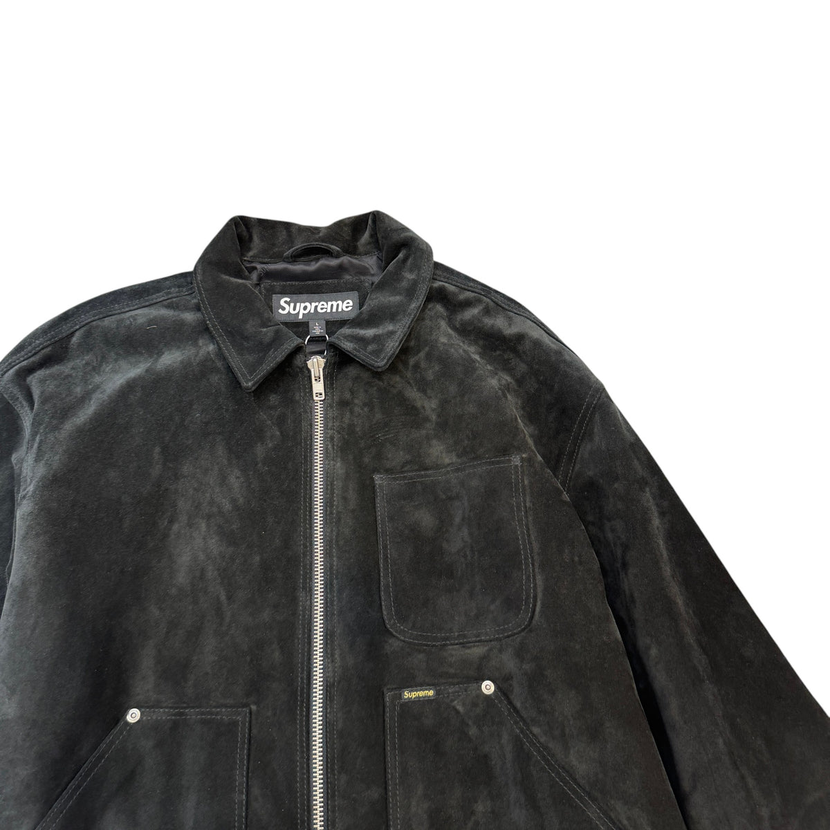 Men's Suede Work Jacket Black Size L - Photo 3