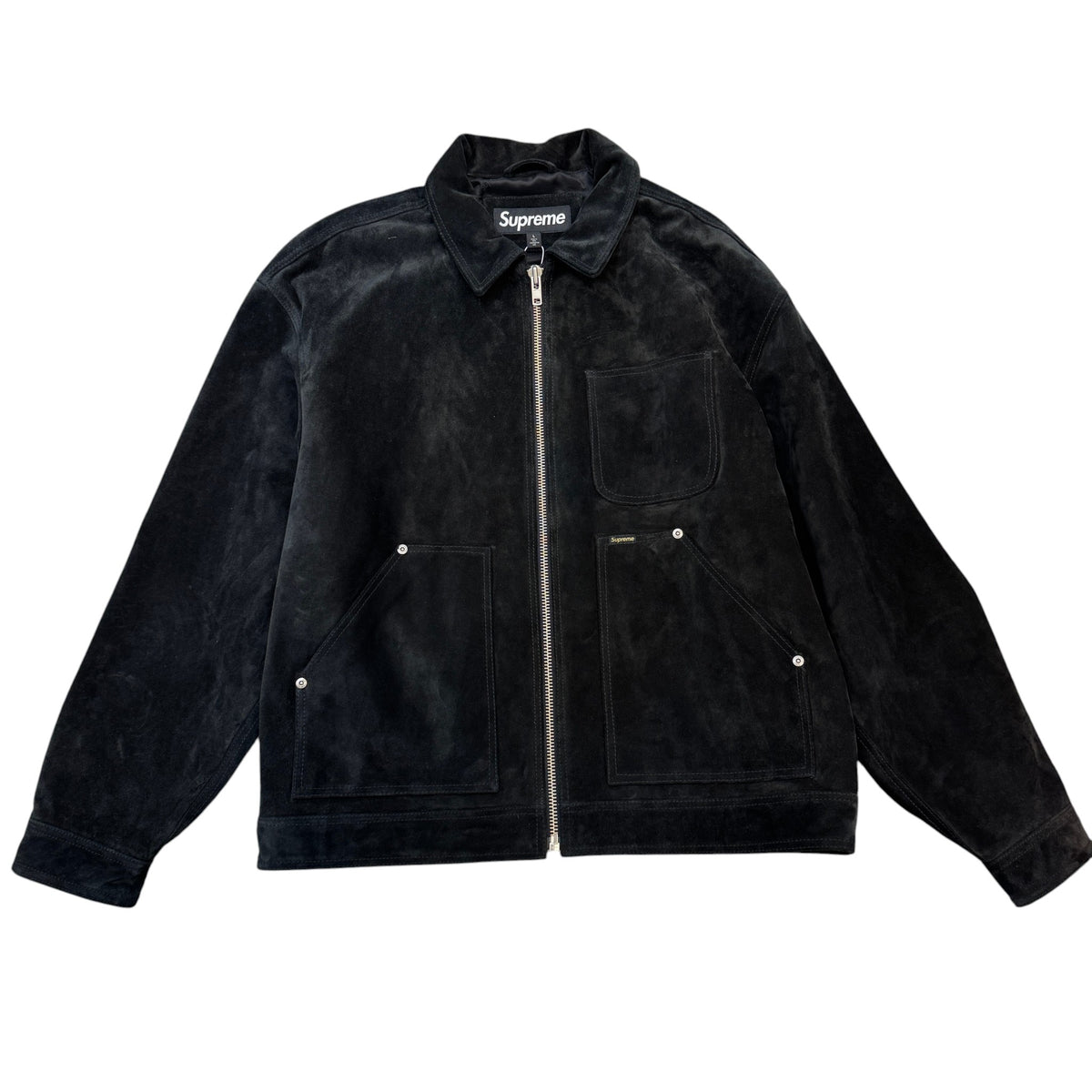 Men's Suede Work Jacket Black Size L - Photo 1