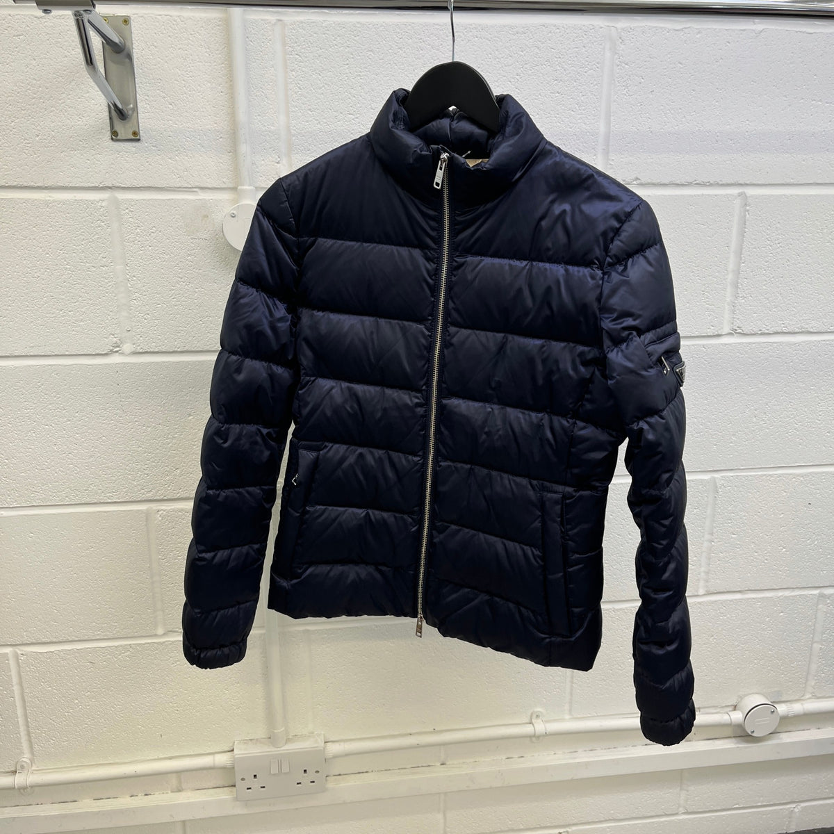 Women's Plaque Logo Down Jacket Navy Size S / UK 8 - Photo 7