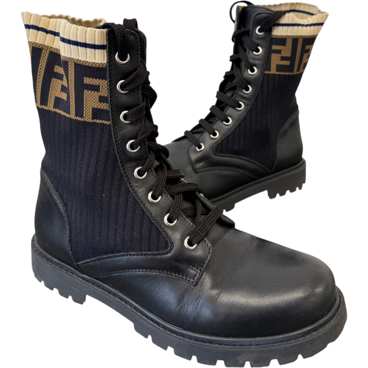 Women's FF Logo Boots Black Size UK 6 / EU 39 - Photo 5