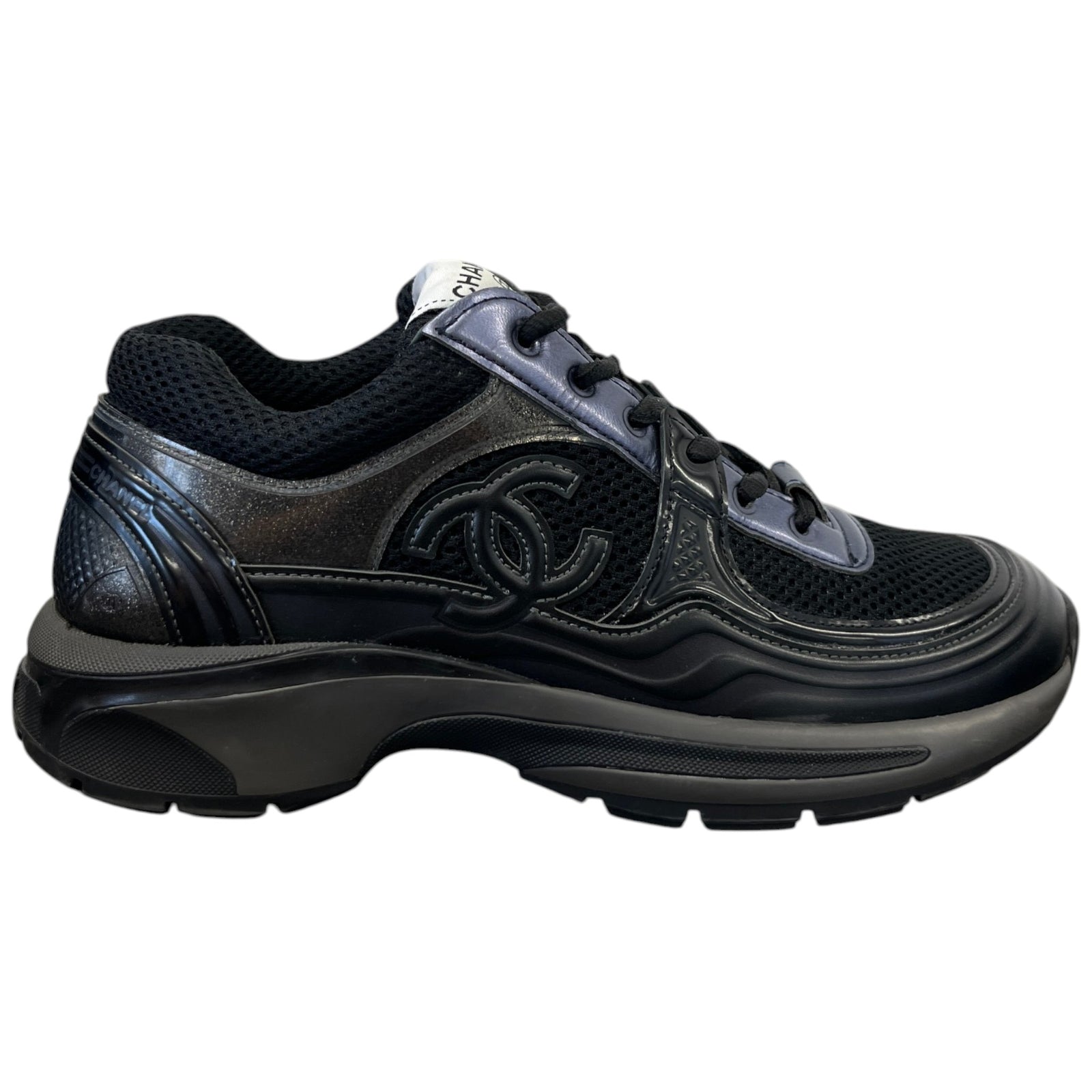 Women's Metalic Cc Runner Low Trainers Black Size EU 37.5 / UK 4.5 - Photo 1