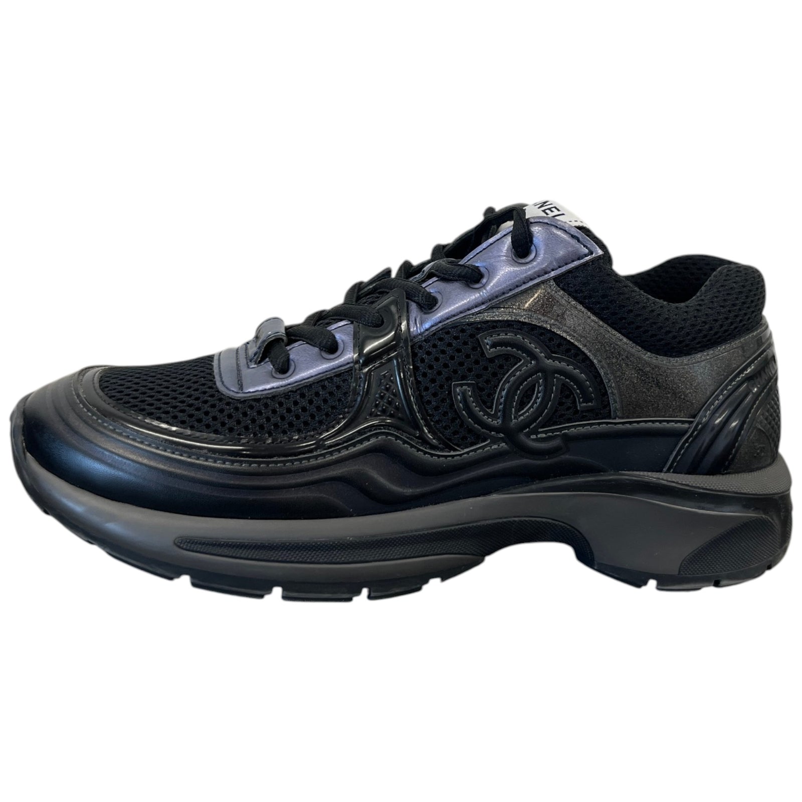 Women's Metalic Cc Runner Low Trainers Black Size EU 37.5 / UK 4.5 - Photo 5