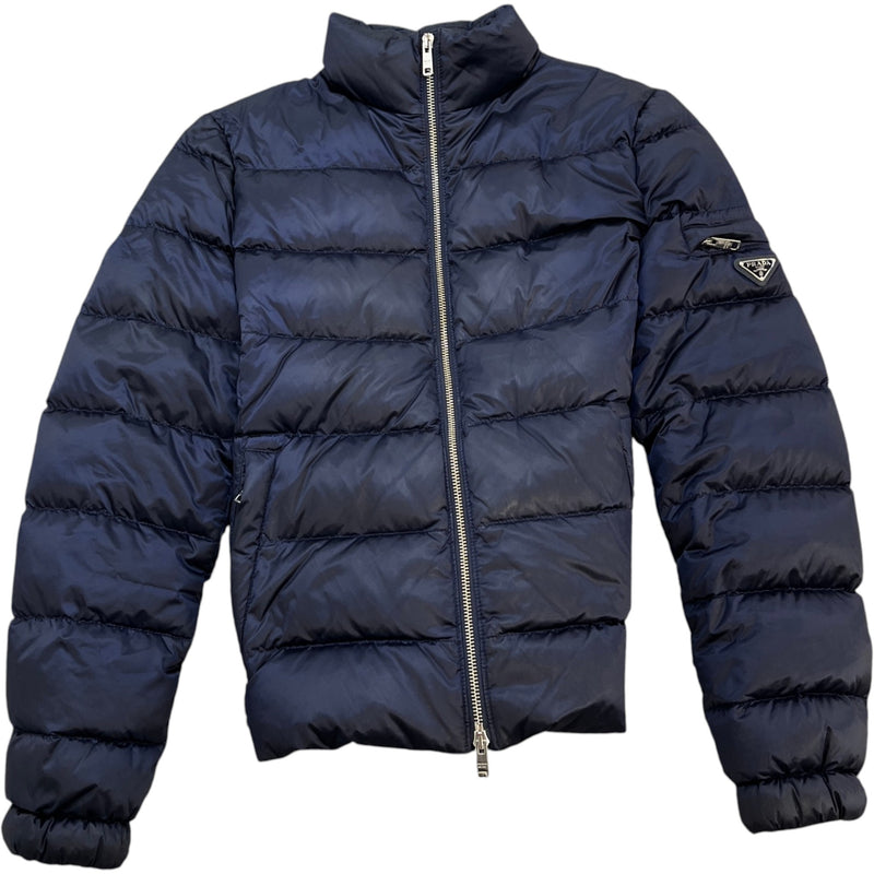 Women's Plaque Logo Down Jacket Navy Size S / UK 8