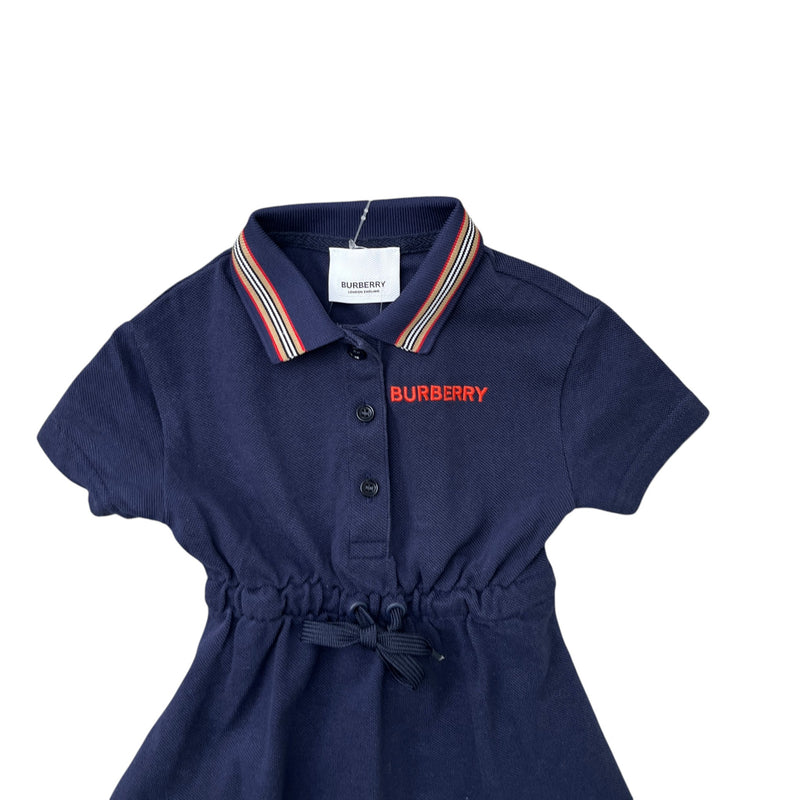 Women's Girls Age 6 Months Embroidered Logo Dress T-Shirt Navy Size XXS