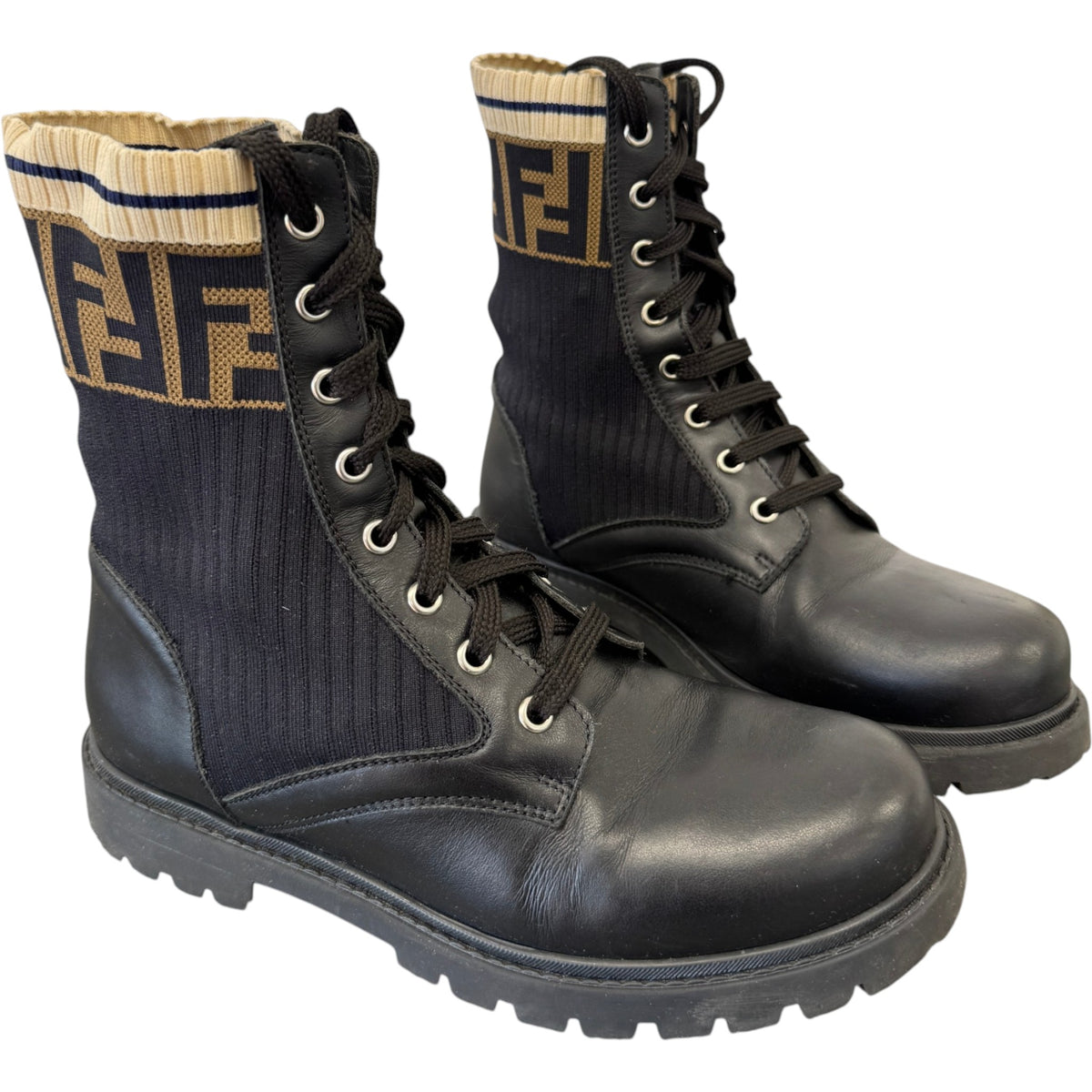 Women's FF Logo Boots Black Size UK 6 / EU 39 - Photo 11