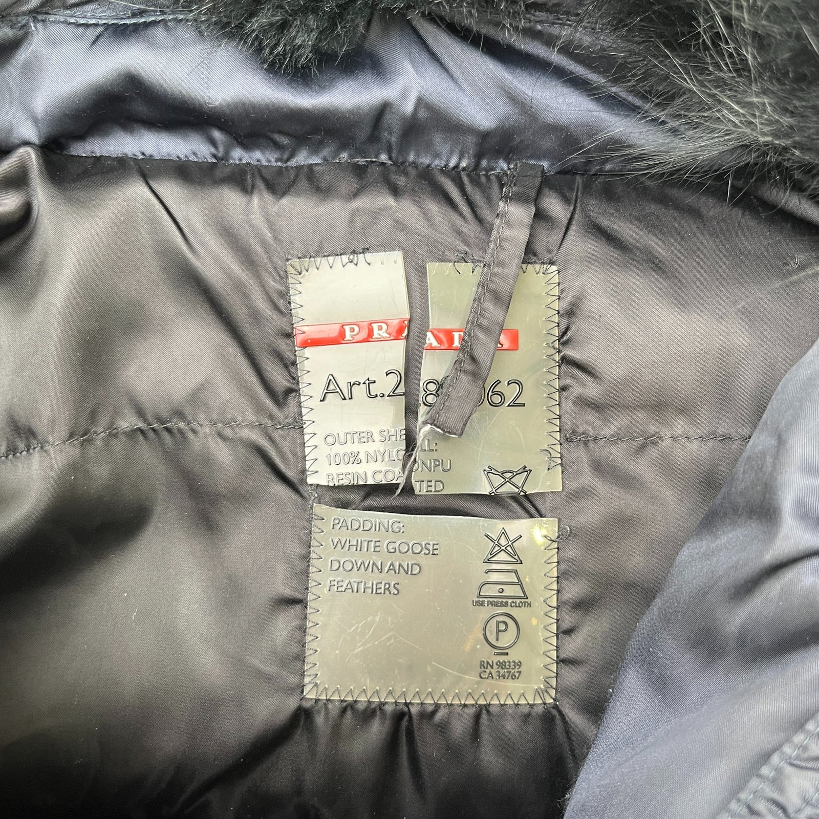 Women's Plaque Logo Down Jacket Navy Size IT 42 / UK 10 - Photo 8