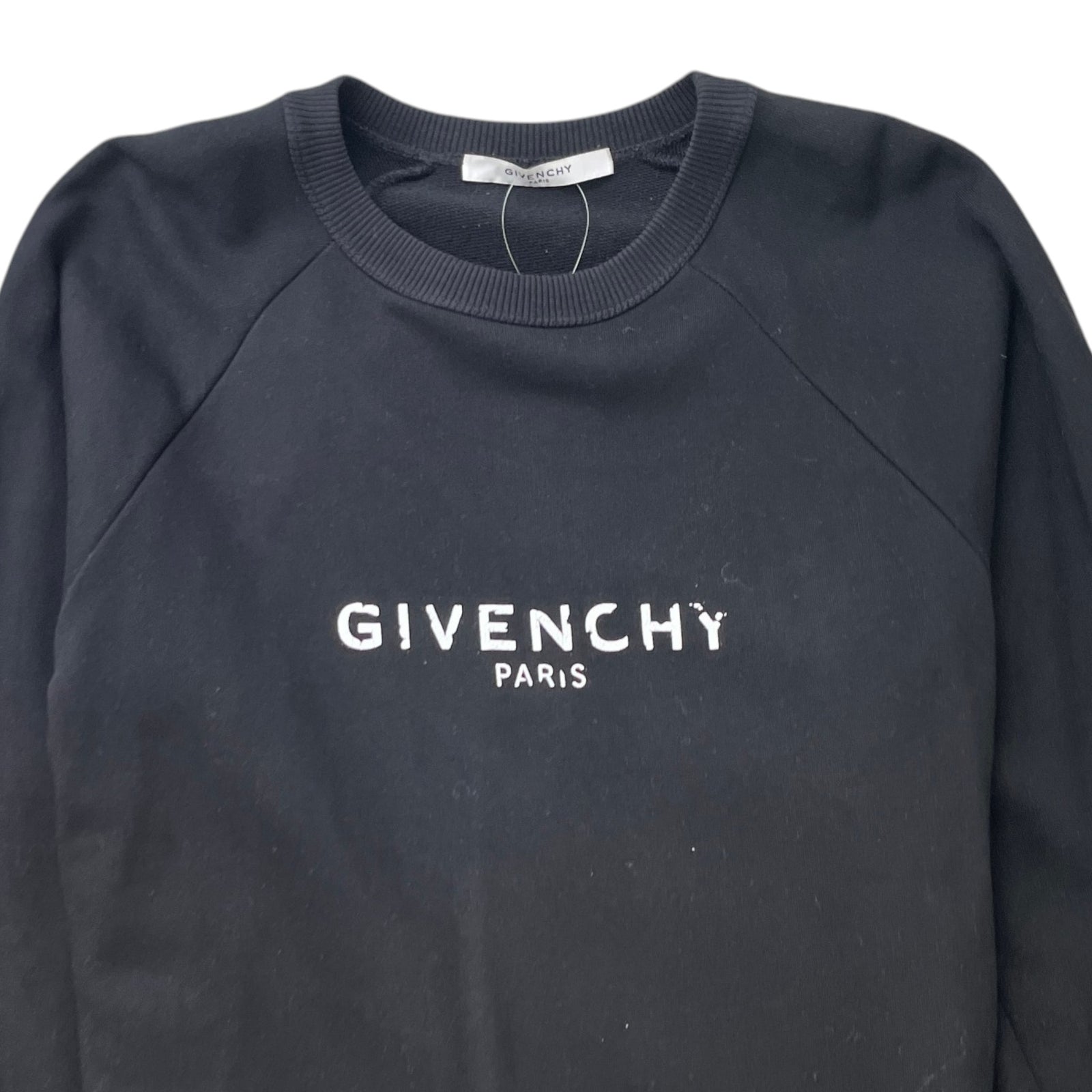 Men's Distressed Logo Print Sweatshirt Black Size M - Photo 5
