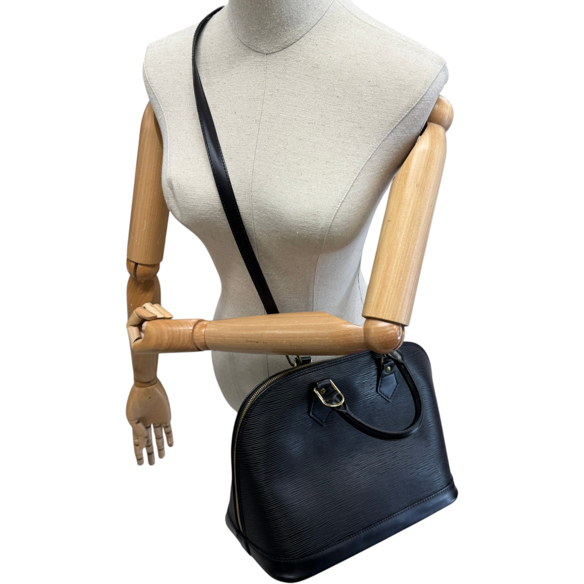 Women's Epi Leather Alma PM Handbag Black - Photo 2