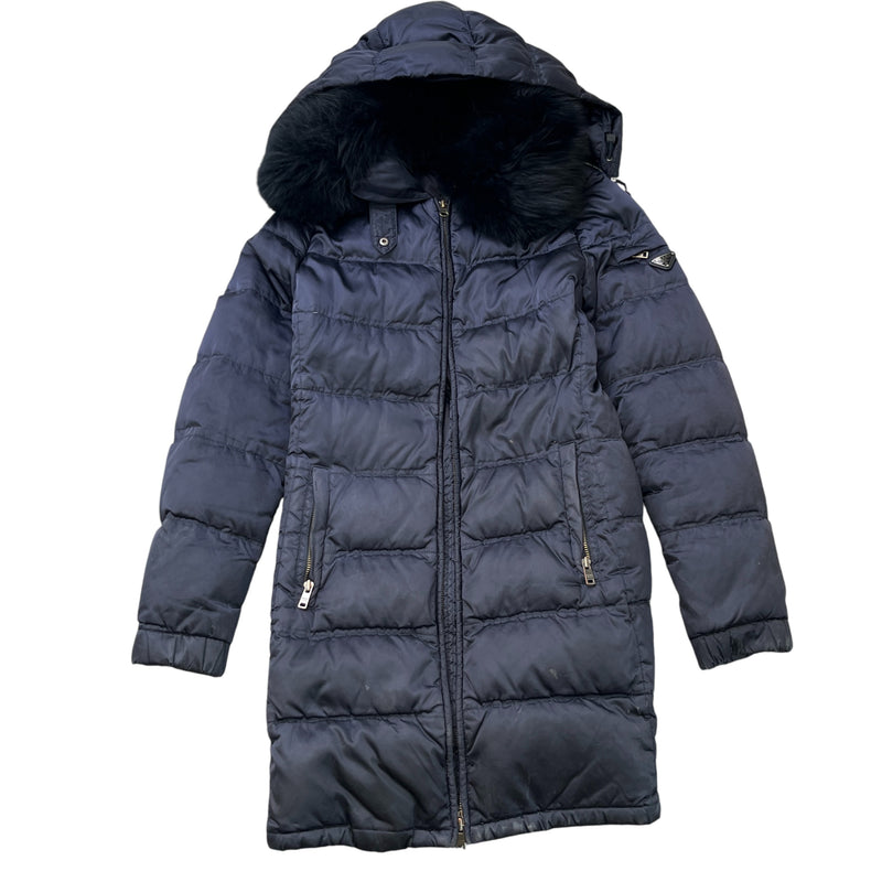 Women's Plaque Logo Down Jacket Navy Size IT 42 / UK 10
