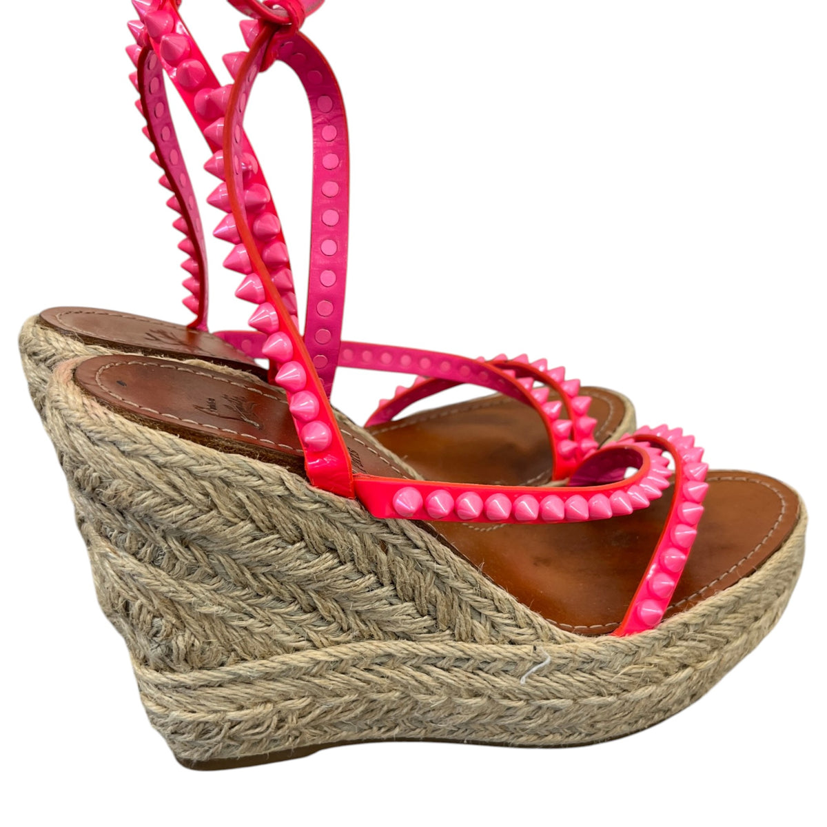 Women's Mafaldina Zeppa 120 Patent Leather Spiked Wedge Heels Pink Size UK 7 / EU 40 - Photo 8
